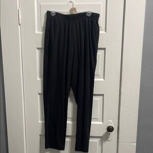 Woman Within Black Track Pants with Soft Knit Fabric